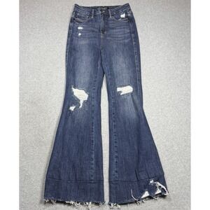 Judy Blue Jeans Womens Size 5/27 (26x30) Flare Highrise Distressed Denim